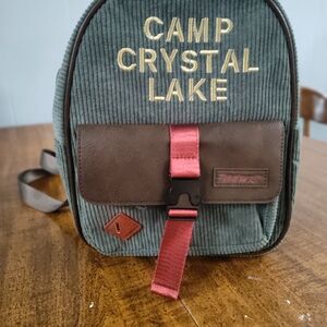 Camp Crystal Lake Corduroy Mini Backpack - Green & Brown